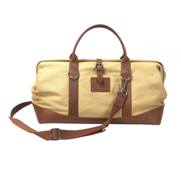 GuangZhou Manufacturer custom canvas travel duffle bag leather duffle bag